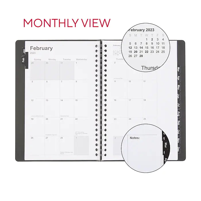 2023 Staples 5" x 8" Weekly & Monthly Appointment Book, Black (ST58454-23)