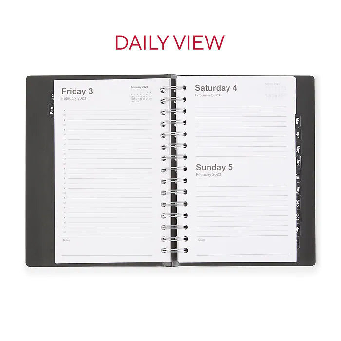 2023 Staples 5" x 8" Daily Appointment Book, Black (ST58452-23)