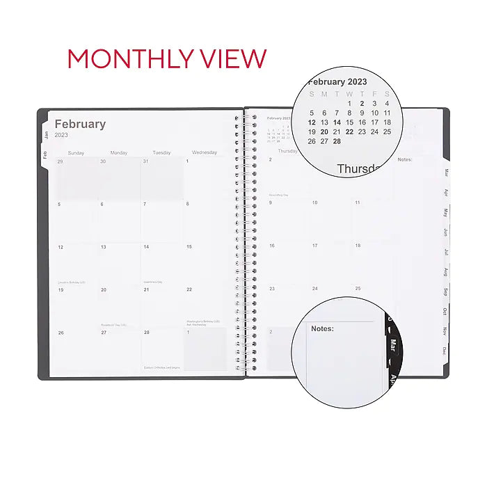 2023 Staples 8" x 11" Weekly & Monthly Appointment Book, Black (ST21488-23)