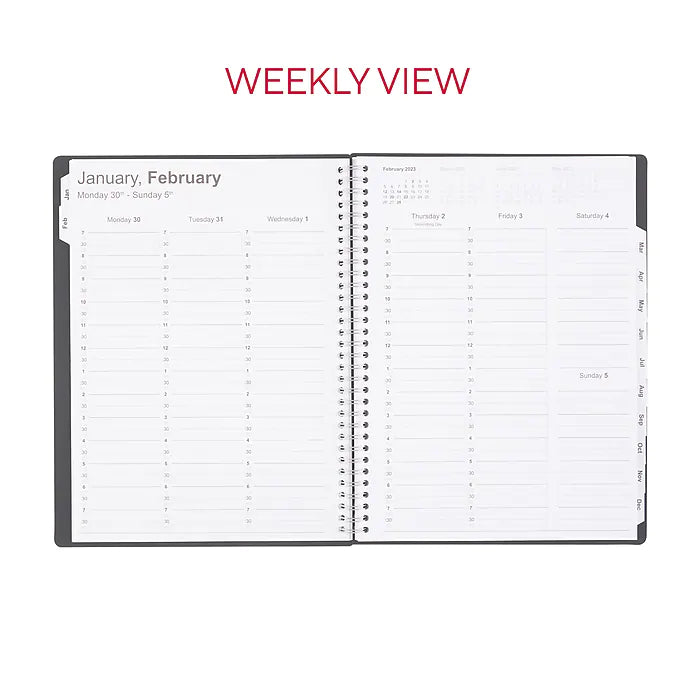 2023 Staples 8" x 11" Weekly & Monthly Appointment Book, Black (ST21488-23)