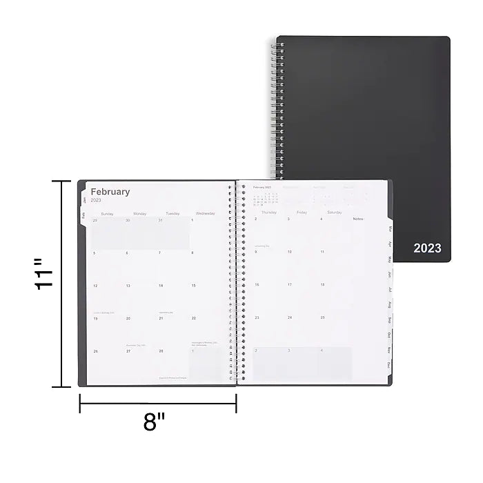 2023 Staples 8" x 11" Weekly & Monthly Appointment Book, Black (ST21488-23)