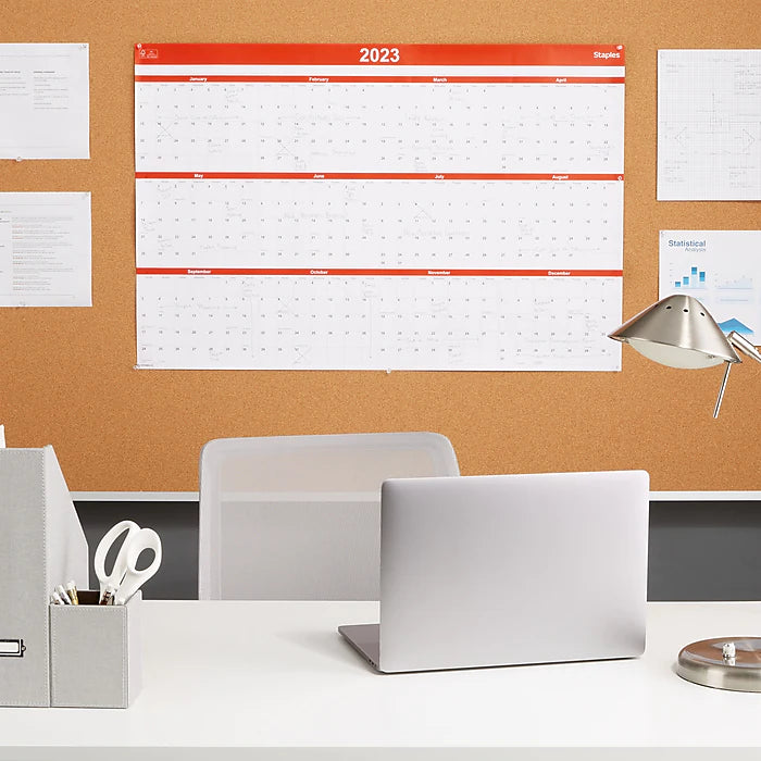 2023 Staples 36" x 24" Wall Calendar, Red (ST53903-23)