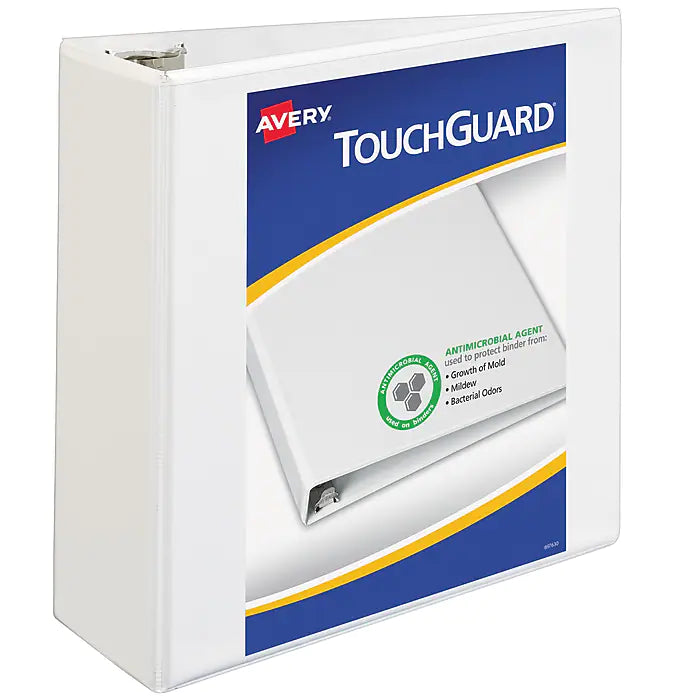 Avery TouchGuard Protection Heavy Duty 4" 3-Ring View Binder, White (17145)