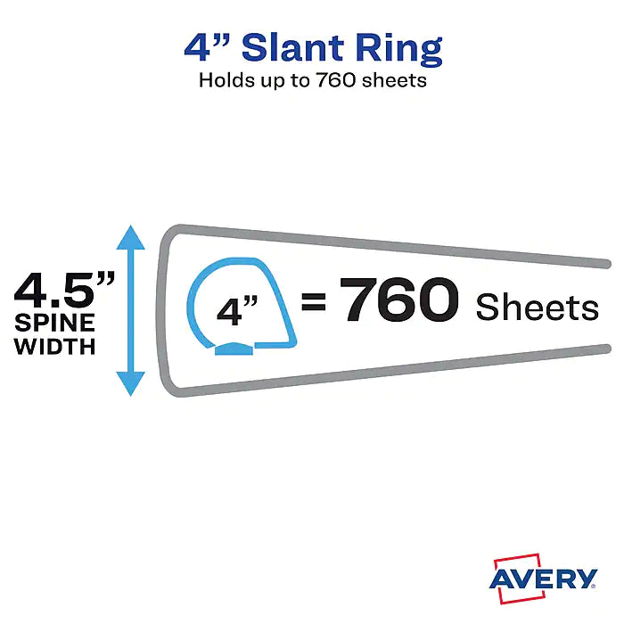 Avery TouchGuard Protection Heavy Duty 4" 3-Ring View Binder, White (17145)