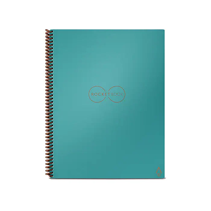 Rocketbook Core Reusable Smart Notebook, 8.5" x 11", Lined Ruled, 32 Pages, Teal (EVR2-L-RC-CCE)