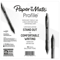 Paper Mate Profile Retractable Ballpoint Pen, Bold Point, Assorted Ink, Dozen (1788863)