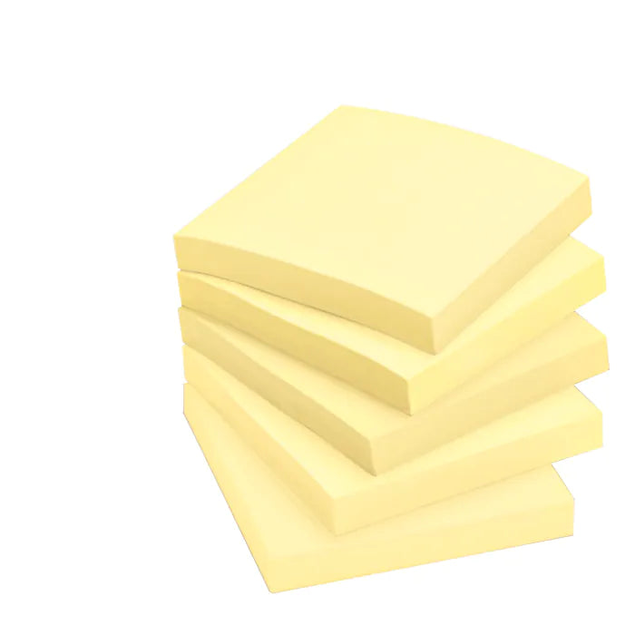 Post-it® Notes, 3" x 3", Canary Yellow, 100 Sheets/Pad, 12 Pads/Pack (654-12YW)