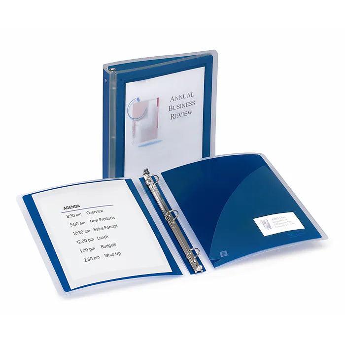 Avery Flexi-View 1 1/2" 3-Ring View Binder, Navy Blue (17638)