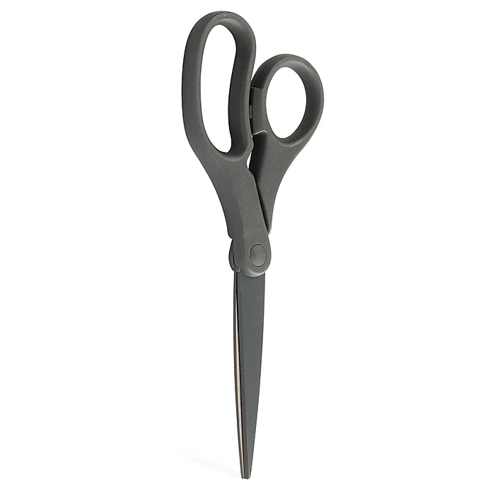 JAM Paper® Heavy Duty Multi-Purpose Precision Scissors, 8" Stainless Steel Blades, Grey (342GY)