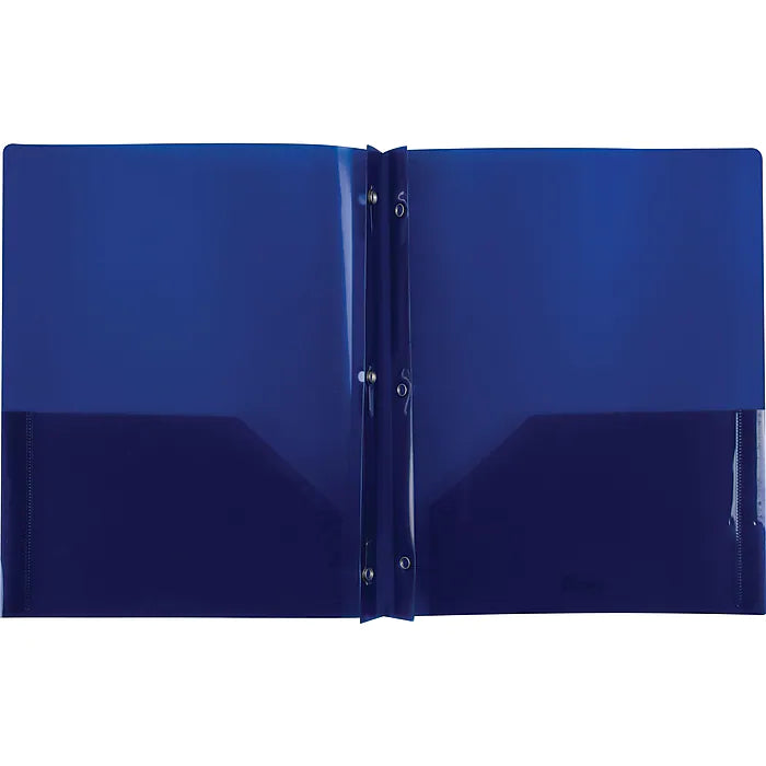 Staples 2-Pocket Fasteners Folder, Navy (26389)