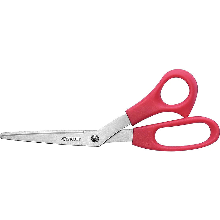 Westcott All Purpose 8" Stainless Steel Multipurpose Scissors, Blunt Tip, Red (10703)