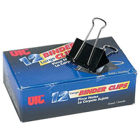 Thumbnail for Officemate Binder Clips, Large, Black, 12/Box (99100)