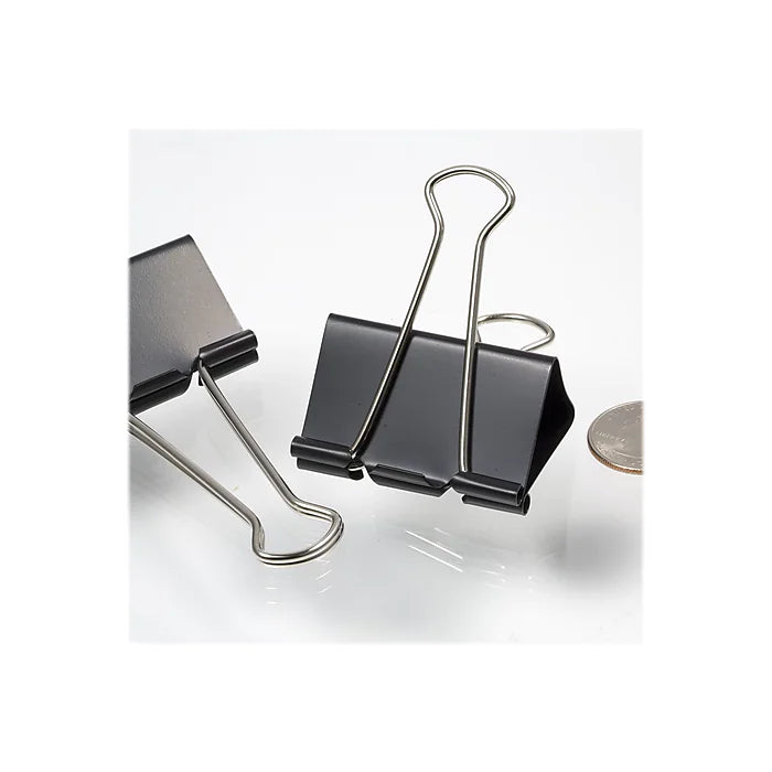 Officemate Binder Clips, Large, Black, 12/Box (99100)