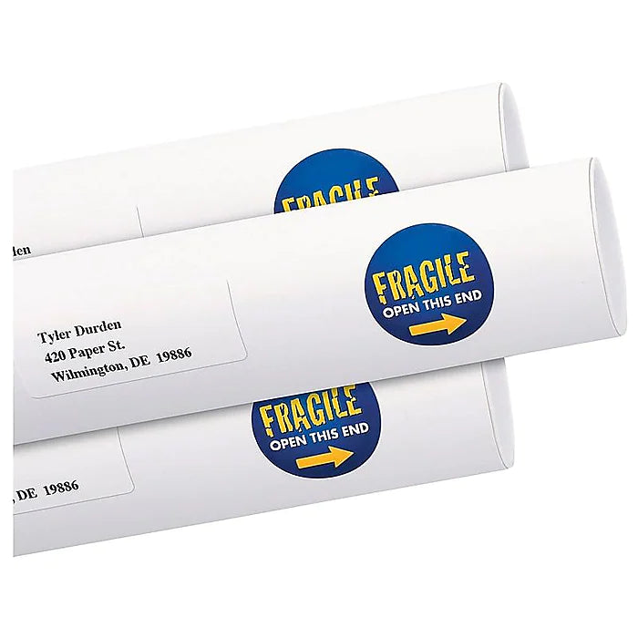 Avery High-Visibility Inkjet Multipurpose Labels, 1 1/2" Dia., Matte White, 400 Labels Per Pack (8293)