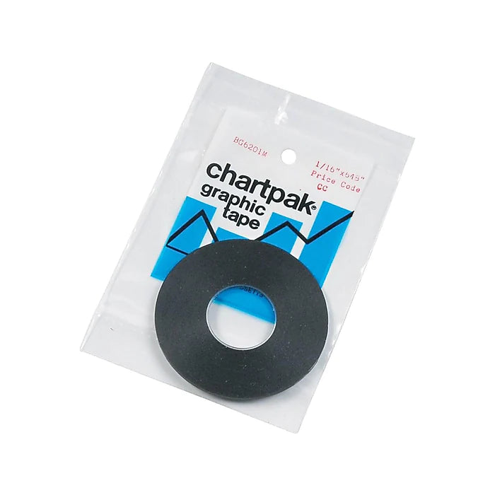 Chartpak Graphic Art Tape, 0.06" x 18 Yds., Black (BG6201M)