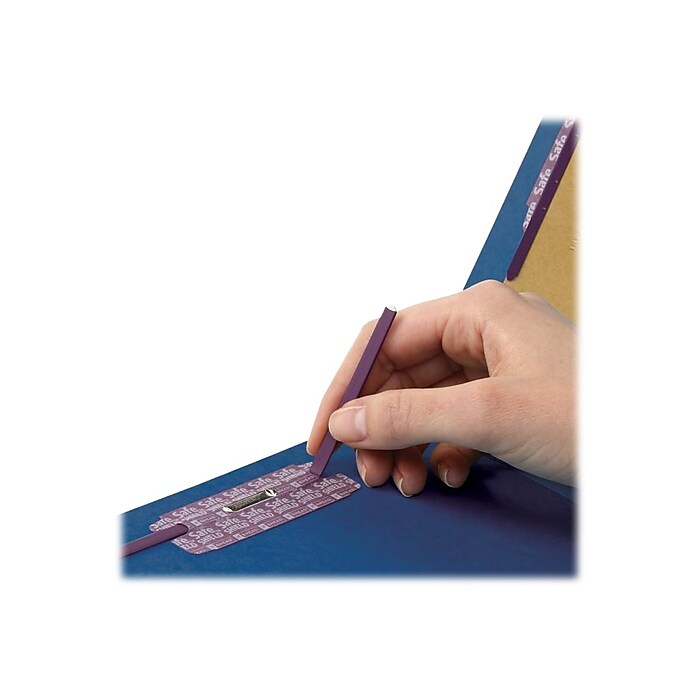 Smead Classification Folders with SafeSHIELD Fasteners, 2" Expansion, Letter Size, 2 Dividers, Dark Blue, 10/Box (14032)