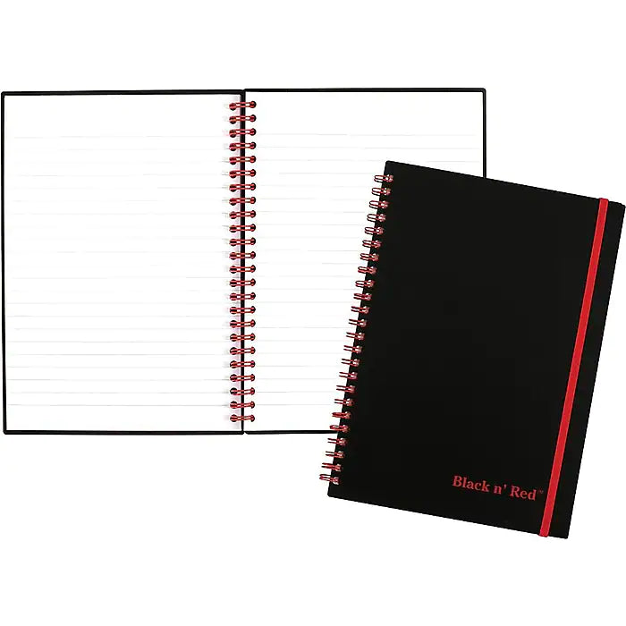 Black n' Red Professional Notebook, 5-7/8" x 8-1/4", 70 Sheets, Ruled, Black/Red Accents (C67009)