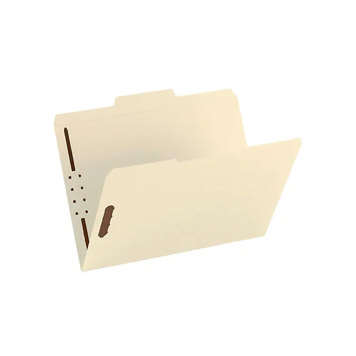 Smead Fastener File Folders, 2 Fasteners, Reinforced 1/3-Cut Tab, Letter Size, Manila, 50/Box (14537)