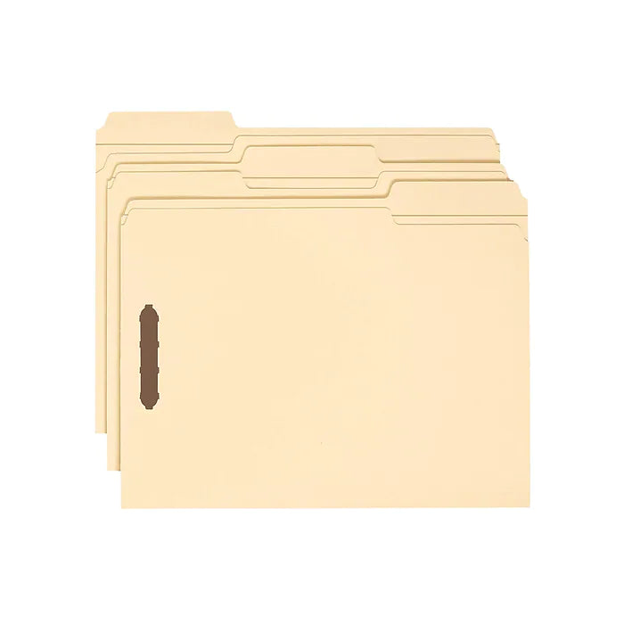 Smead Fastener File Folders, 2 Fasteners, Reinforced 1/3-Cut Tab, Letter Size, Manila, 50/Box (14537)