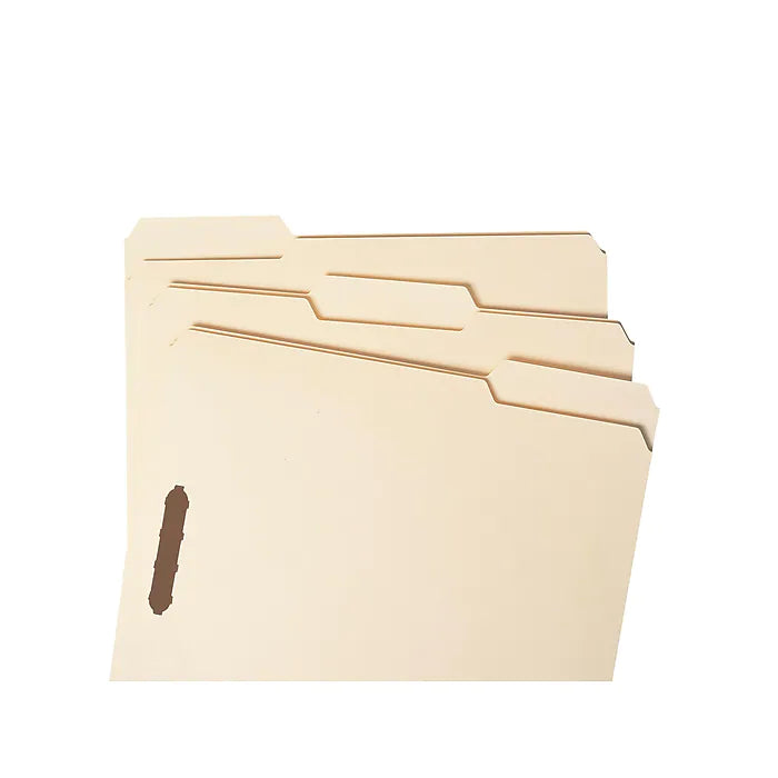 Smead Fastener File Folders, 2 Fasteners, Reinforced 1/3-Cut Tab, Letter Size, Manila, 50/Box (14537)