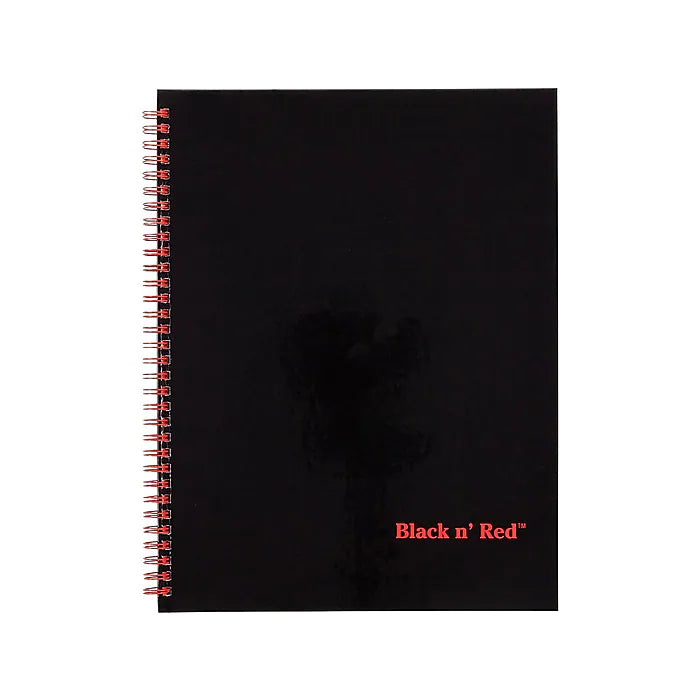 Black N' Red Professional Notebook, 8.5" x 11", Wide Ruled, 70 Sheets, Black (K67030)