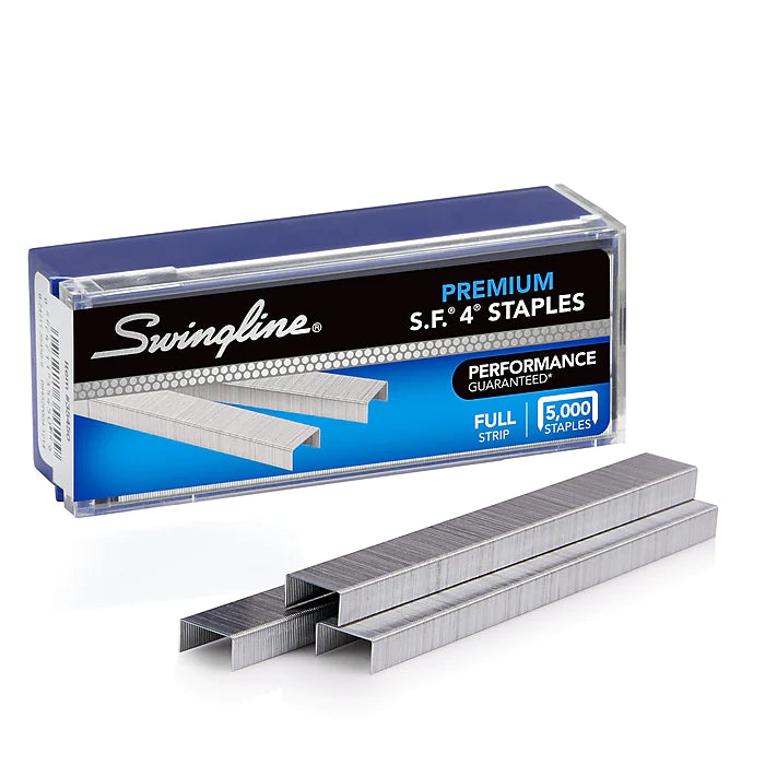 Swingline® S.F.® 4® Premium Staples, 1/4" Length, 210/Per Strip, 5,000/Box (35450)