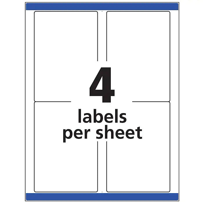 Avery TrueBlock Laser Shipping Labels, Sure Feed Technology, 3.5" x 5", White, 400 Labels Per Pack (5168)