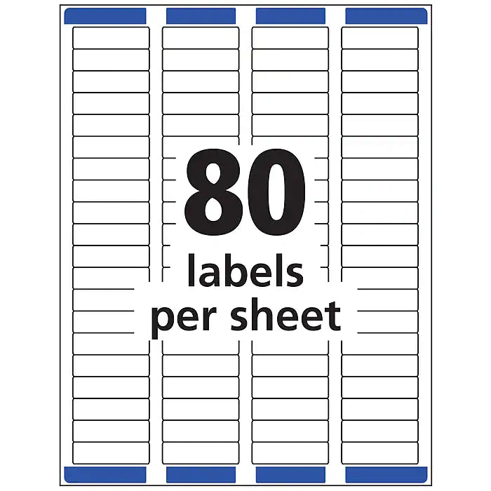 Avery Easy Peel Inkjet Address Labels, 1/2" x 1 3/4", White, 2000 Labels Per Pack (8167)