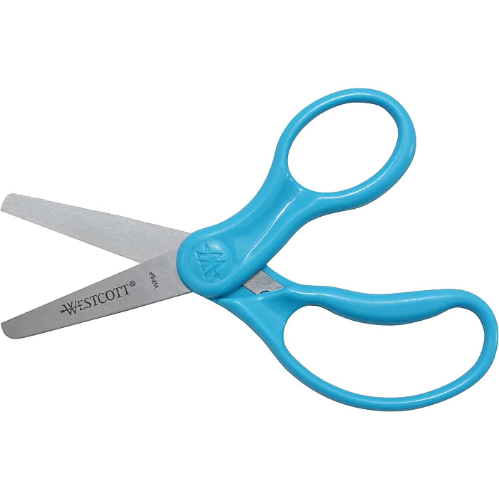 Westcott® School 5" Stainless Steel Kid's Scissors, Blunt Tip, Assorted Colors, 6/Pack (16454)