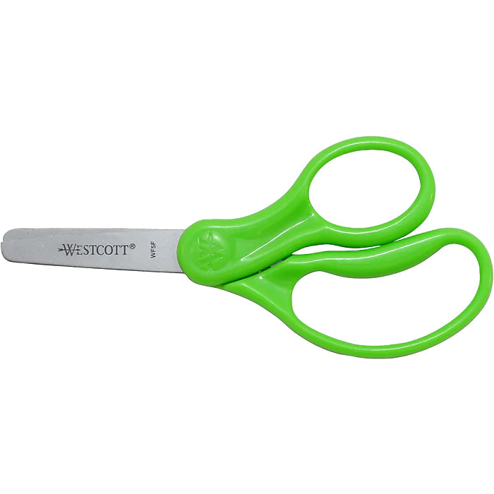 Westcott® School 5" Stainless Steel Kid's Scissors, Blunt Tip, Assorted Colors, 6/Pack (16454)