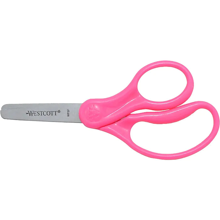 Westcott® School 5" Stainless Steel Kid's Scissors, Blunt Tip, Assorted Colors, 6/Pack (16454)