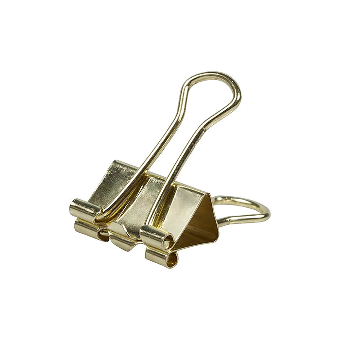 JAM Paper Colorful Small Binder Clips, 3/8" Capacity, Gold, 25/Pack (334BCgo)