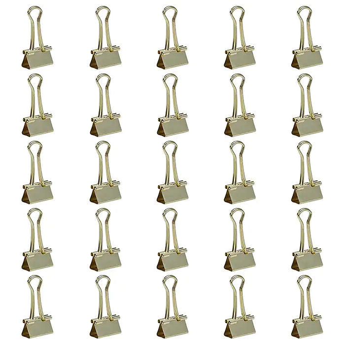 JAM Paper Colorful Small Binder Clips, 3/8" Capacity, Gold, 25/Pack (334BCgo)